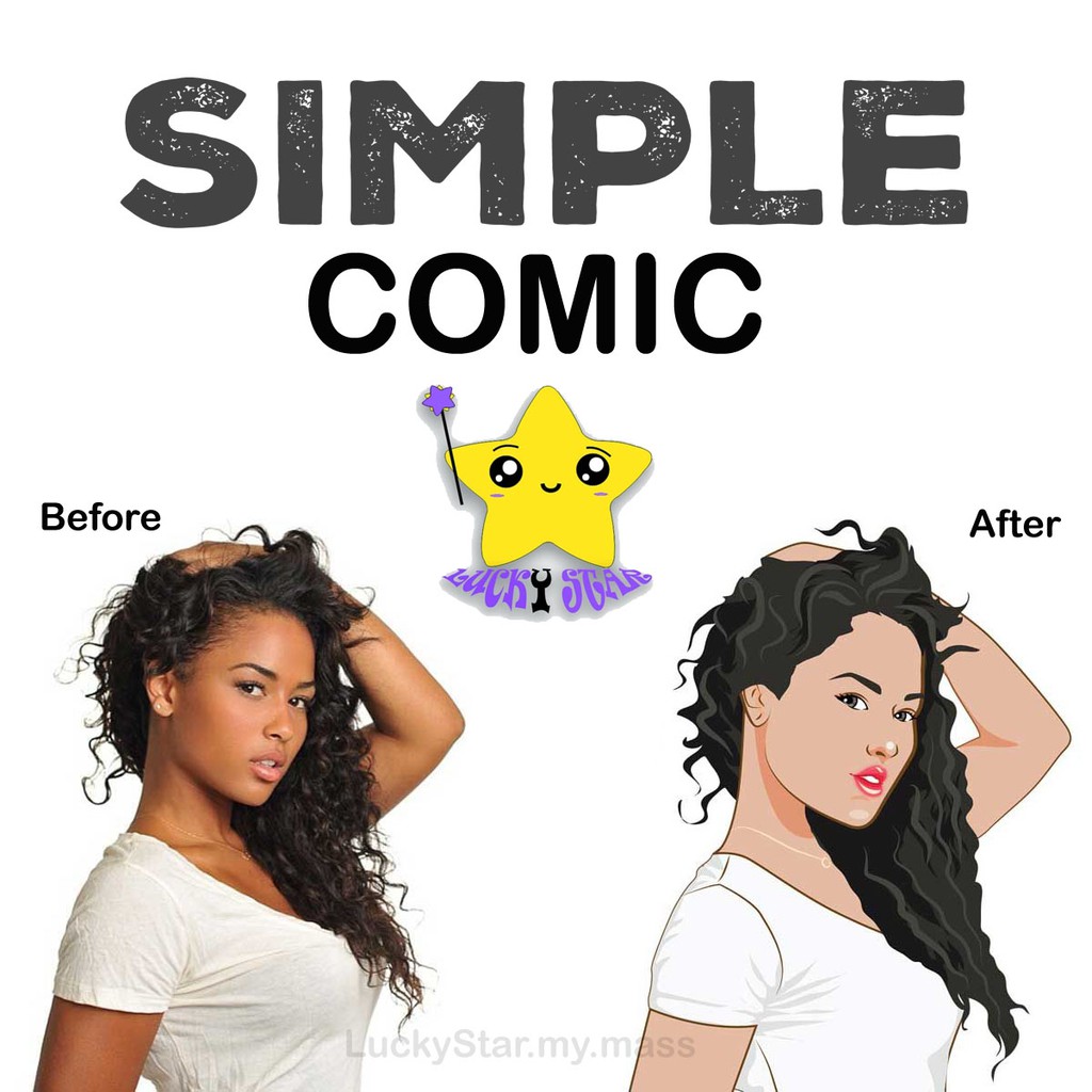 Design your own cartoon face simple comic style | Shopee Malaysia