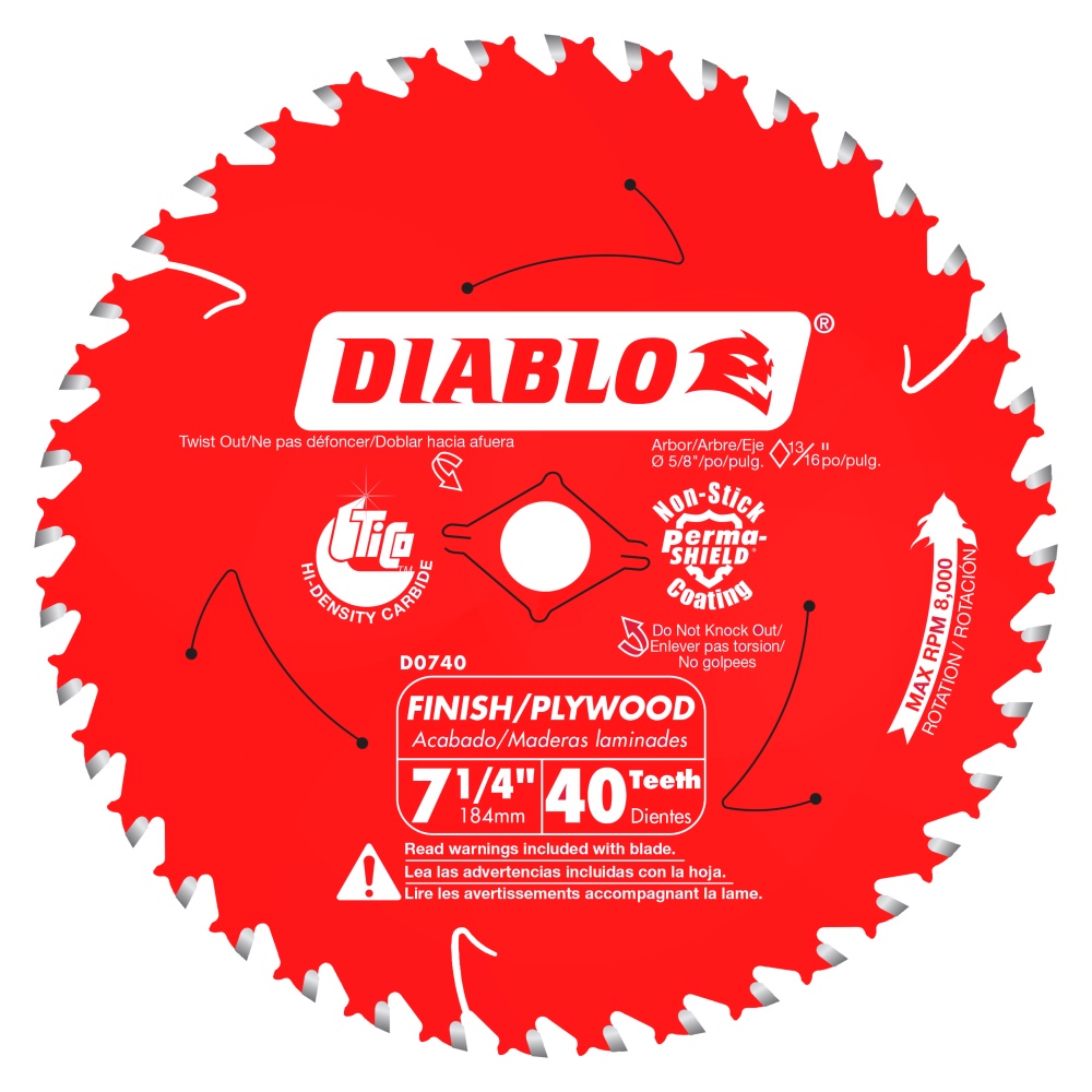 Diablo 7 1/4 40T Finish Plywood Circular Saw Blade D0740 | Shopee Malaysia