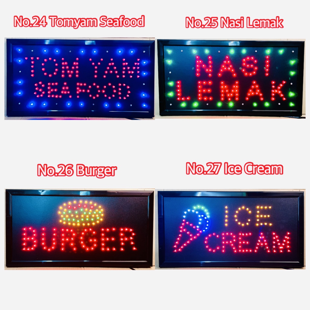 Led Business Signboard Tomyam Nasi Lemak Nasi Burger Ice Cream Ready