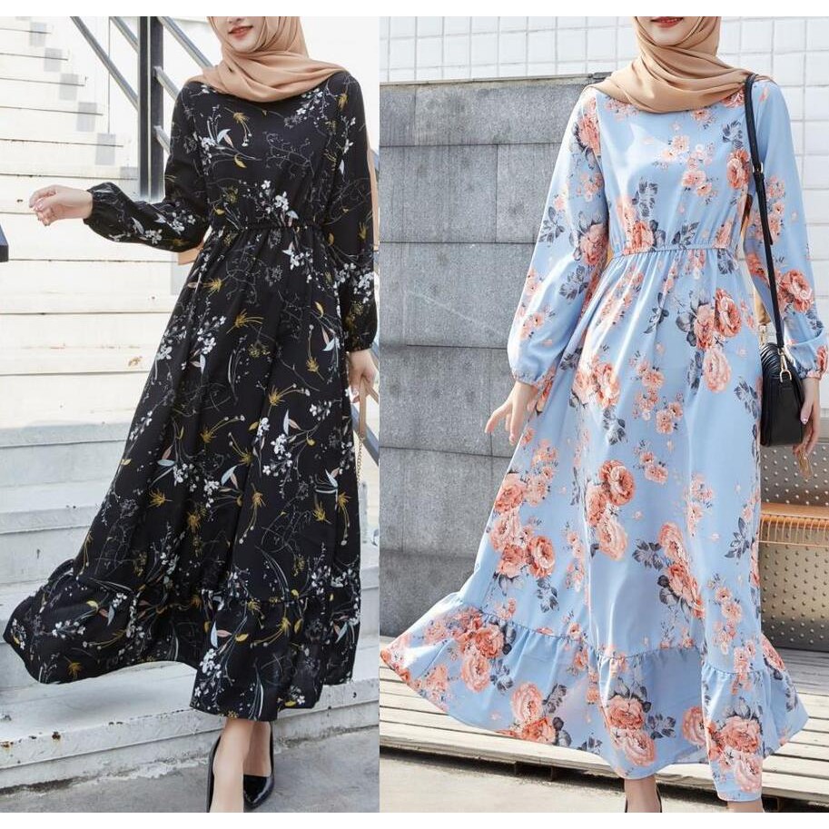 #102#Ready Stock Muslimah Women Dresses Long Sleeve Dresses Muslim Wear #102