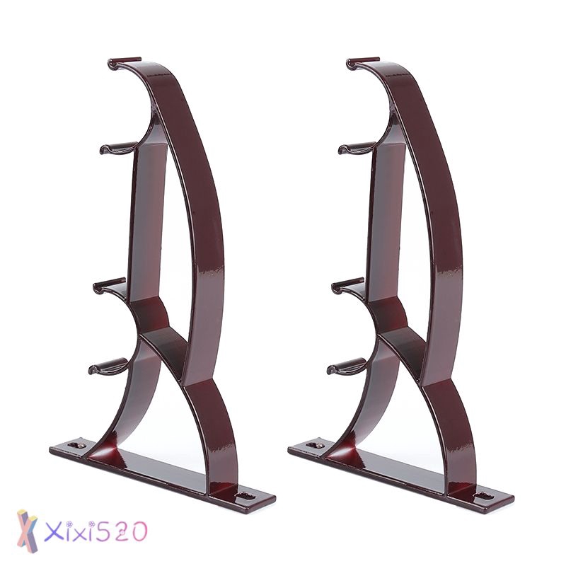 2 Pcs Aluminum Alloy Curtain Pole Double Bracket Rod Pole Holder