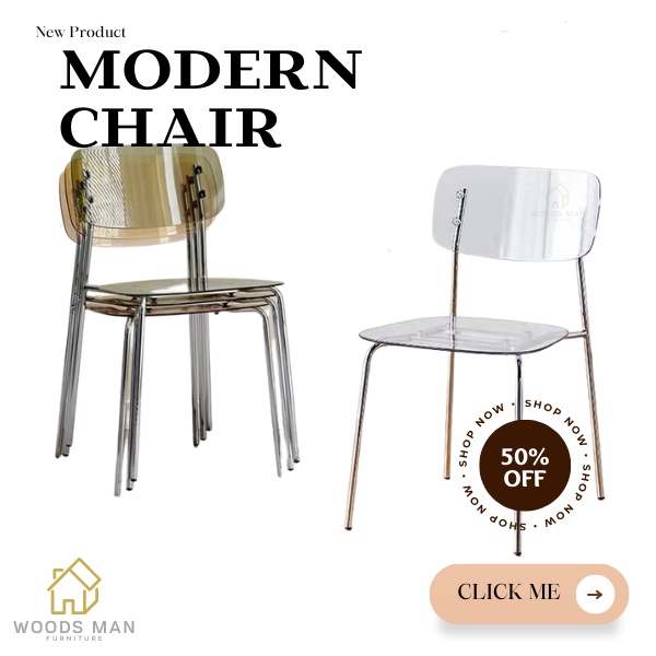 Transparent Acrylic Dining Chair Minimalist Stool Dining Chairs Makeup