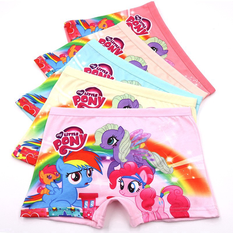 5 Pcs Pack Kids Girls Cartoon Underwear Soft Panties My Little Pony Frozen Princess Boxer Briefs Shopee Malaysia