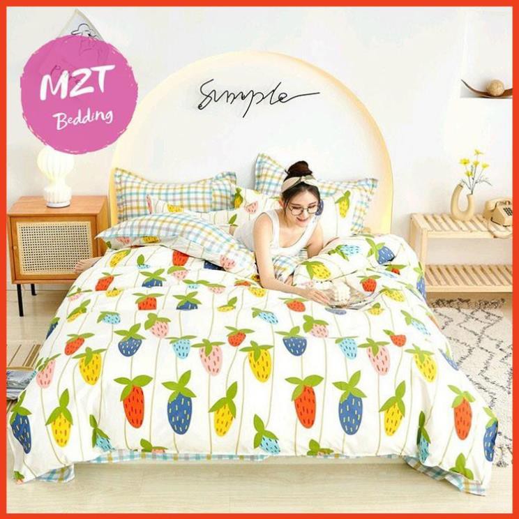 Cotton poly House Bedding Korean Bedding set with strawberry pattern