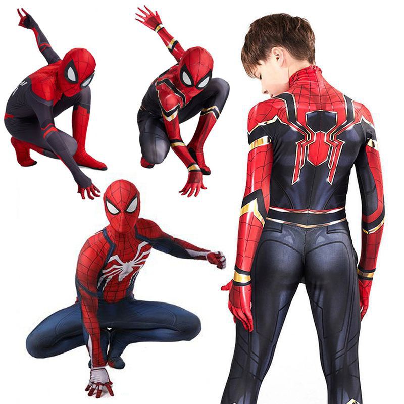 Spider-Man Homecoming Iron Spiderman Suit Superhero Costume Cosplay  Jumpsuit for Kids & Adult | Shopee Malaysia
