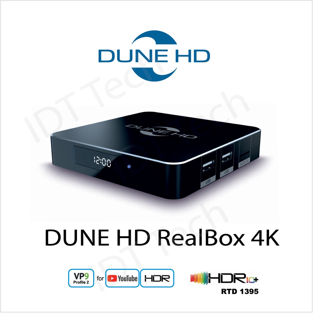 4Kp60 HDR Media Player y Android Smart TV Box en Realtek RTD1395 Dune HD Realbox 4K 