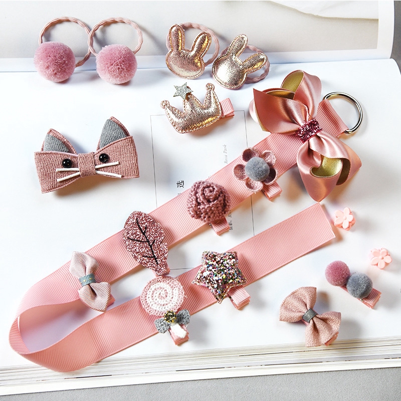 Cartoon 18pcs Hairpins Kids Hair Clips Girls Barrettes Handmade