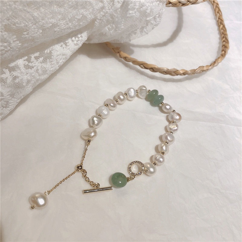 Freshwater pearl fashion bracelet Baroque gold plated agate淡水珍珠时尚手链 巴洛克镀金玛瑙石石抽拉手链ktdd3ieshm9.14