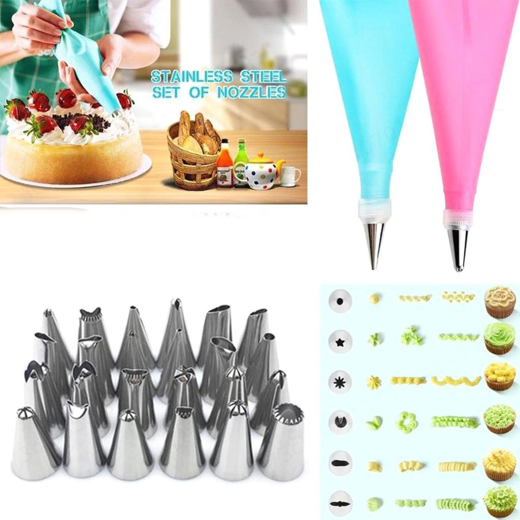 16Pcs Cake Decorating Tools DIY Icing Piping Cream Pastry Bag Nozzle Pastry Tips 