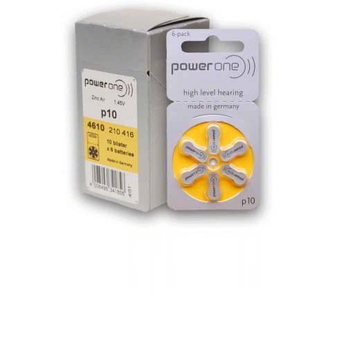 P10 Hearing Aid Battery PowerOne Zinc Air 1.45V PowerOne P10 Battery