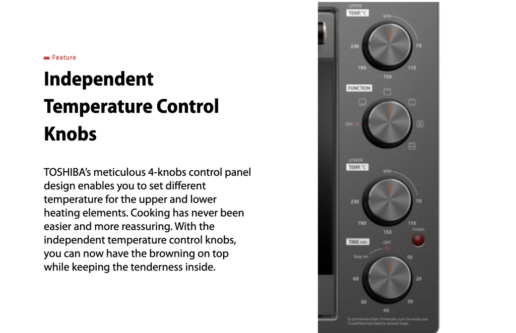Toshiba 40L Toaster Oven With Convection & Rotisserie Function TL