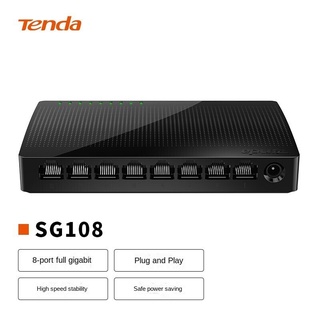 Tenda Sg108 8-Port Gigabit Switch Home Dormitory Switch Monitoring Network Cable Cable Seperater Shunt Compatible with 100MB