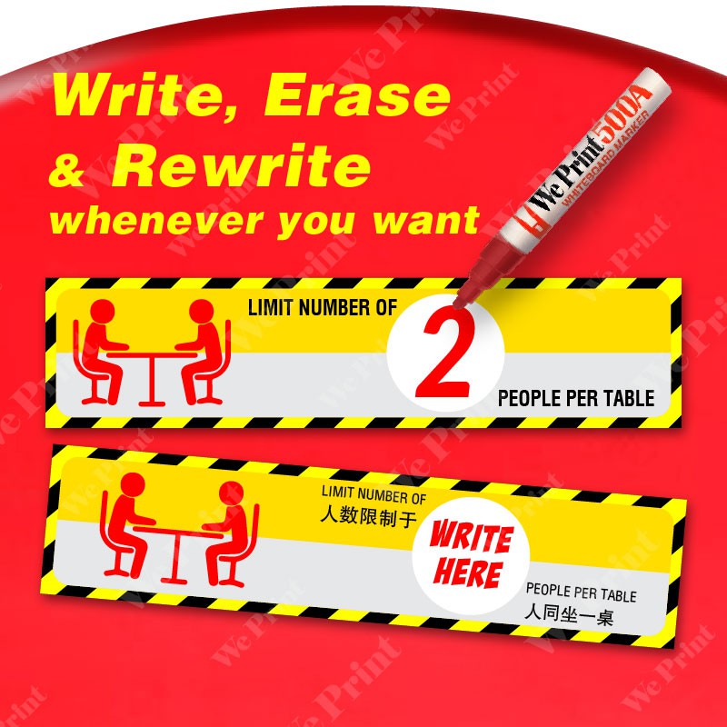 Social Distancing Table Top Sticker for Workplace, Restaurant & Food