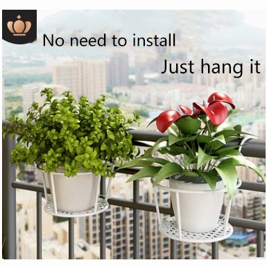 iron stand Rak Pasu Bunga Besi Gantung Dinding Outdoor Balcony Iron Flower Pot Rack Wall Hanging Planter Stand Plant Pot