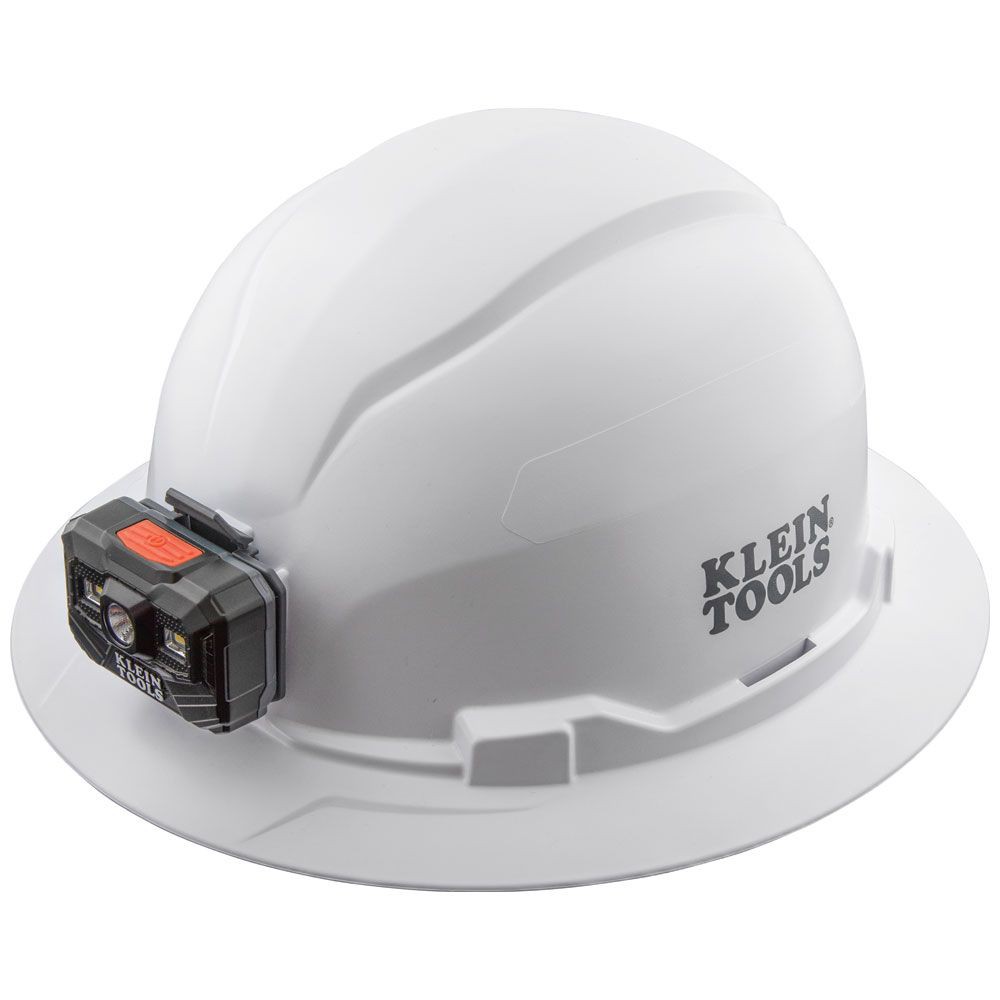 Klein Tools Hard Hat Non Vented Full Brim With Rechargeable Headlamp White 60406rl Shopee