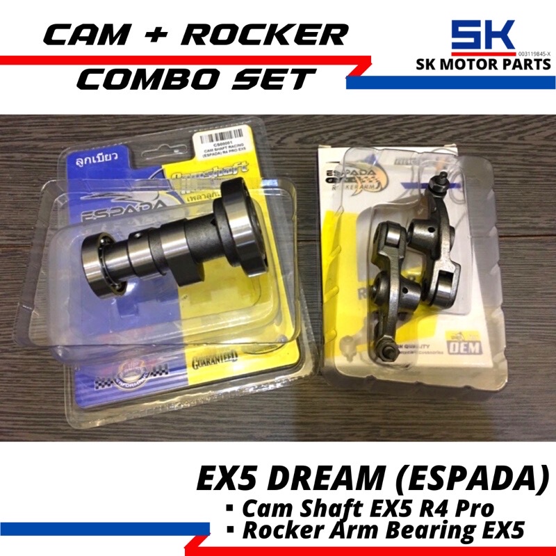 Racing Cam+Rocker Arm Ex5 Dream(Spec 5356)ESPADA(Ex5 HighPower/Ex5 Dream/Wave100 Racing Head 23