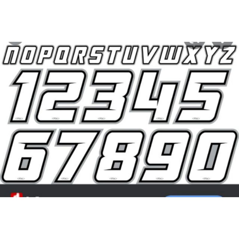 Sticker Number Warna Silver Outline Hitam Shopee Malaysia