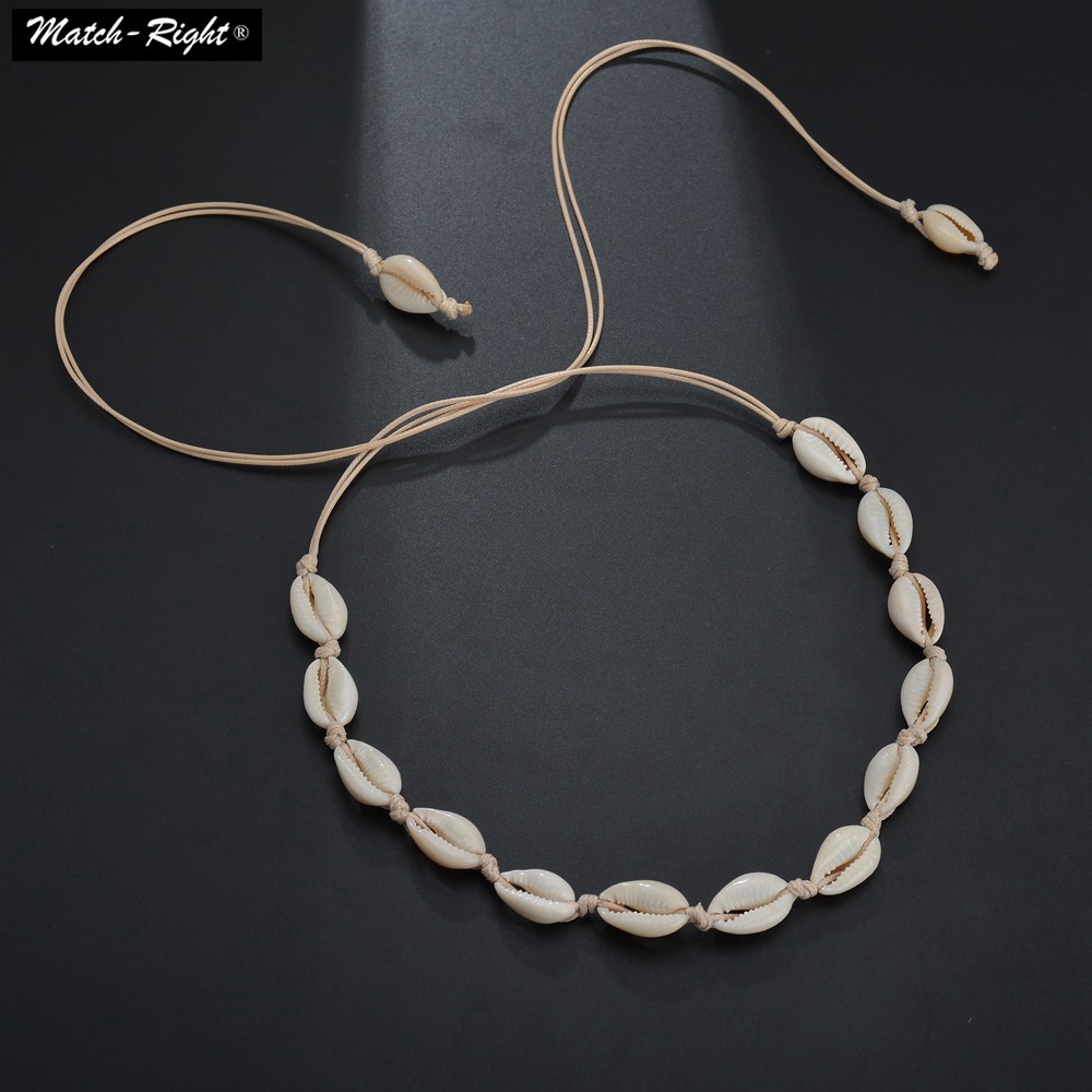 Trendy Sea Shell Necklace Shells Beaded Ethnic Bracelet Fashion Bangle Charms Necklaces JG#LX070