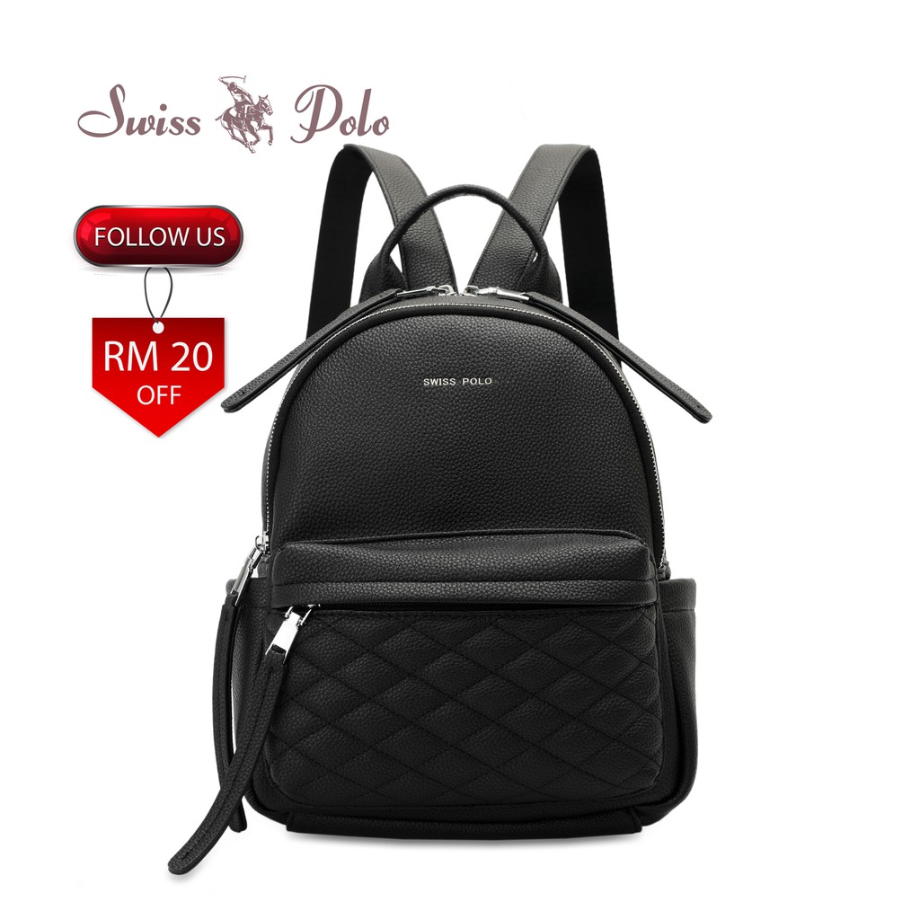 SWISS POLO Ladies Backpack HEL 75741 Black Shopee Malaysia