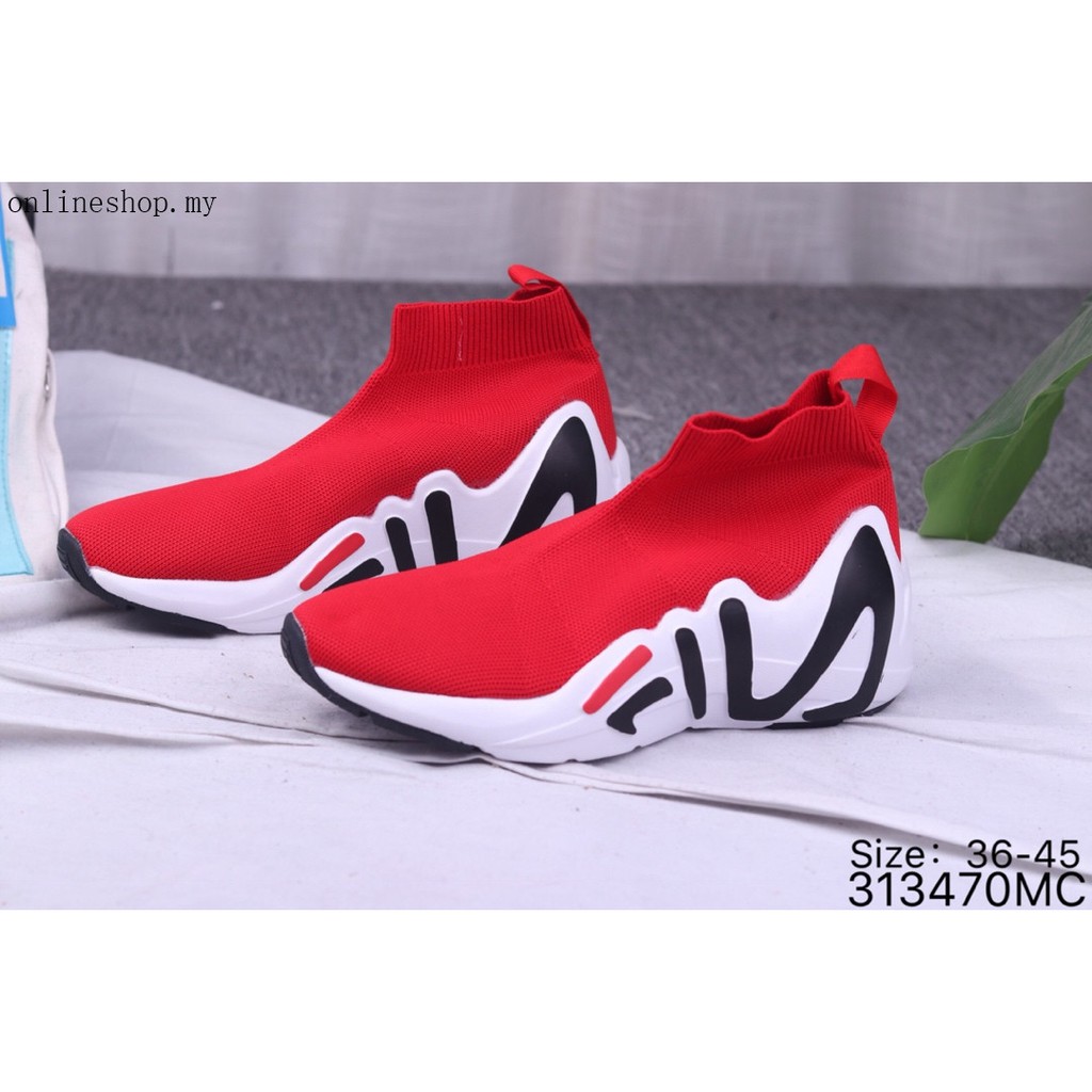 all red fila sneakers