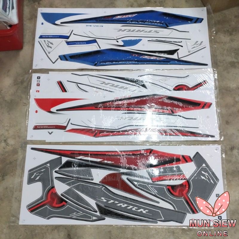Stiker Sticker Body Stripe Cover Set (7) Yamaha Lc135 Rx135 Spark FI ...