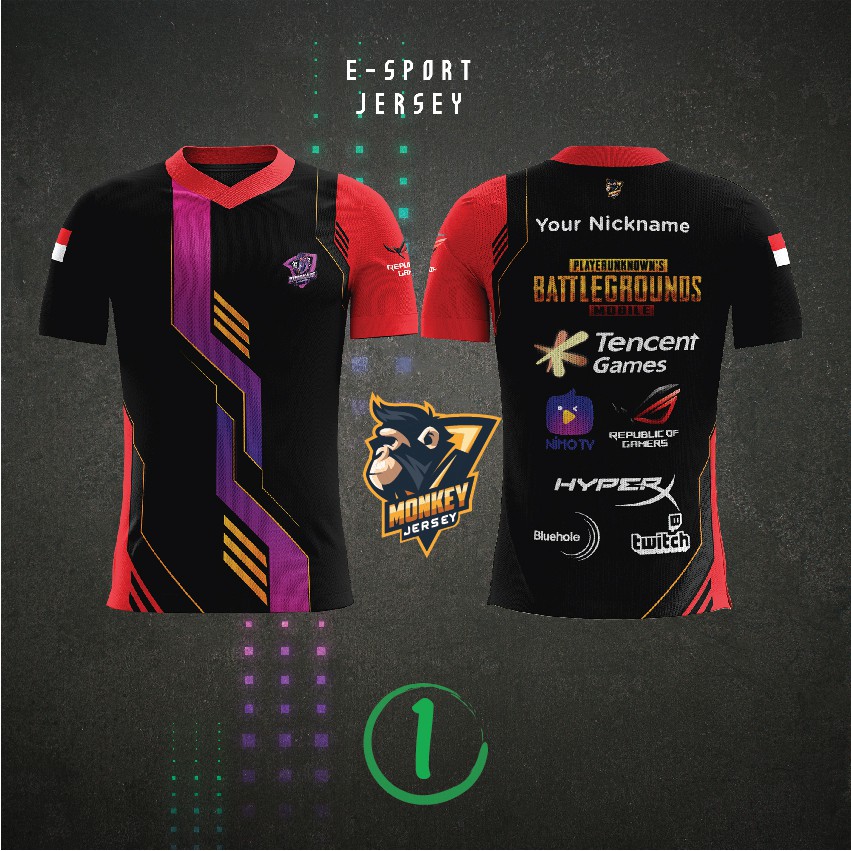 Jersey Game Esports Mobile Legends Free Fire Pubg Custom Name And Team Logo By Monkey Jersey Shopee Malaysia