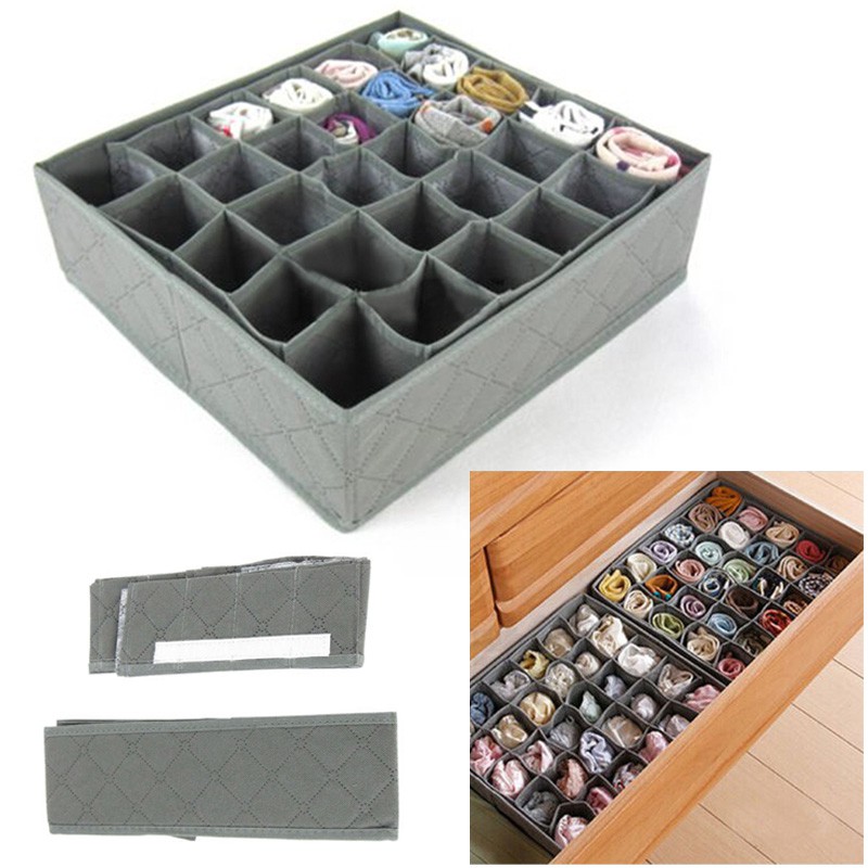 New 30 Lattice Foldable Underwear Socks Drawer Organizer Storage