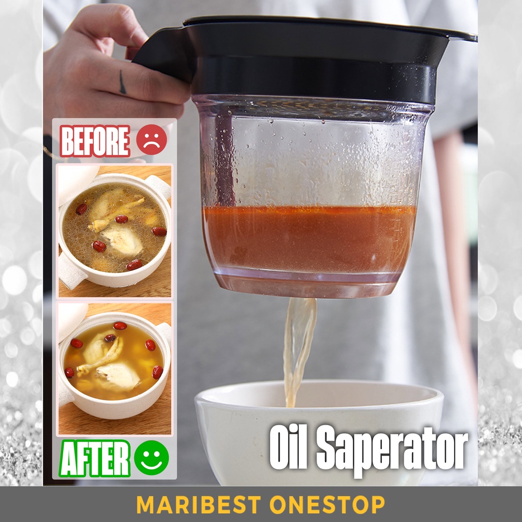 Soup Oil Separator Filter Bottom Release Measuring Cup Soap Curry Oil Filter Drainage Kitchen Tool Pemisah Minyak 隔油器