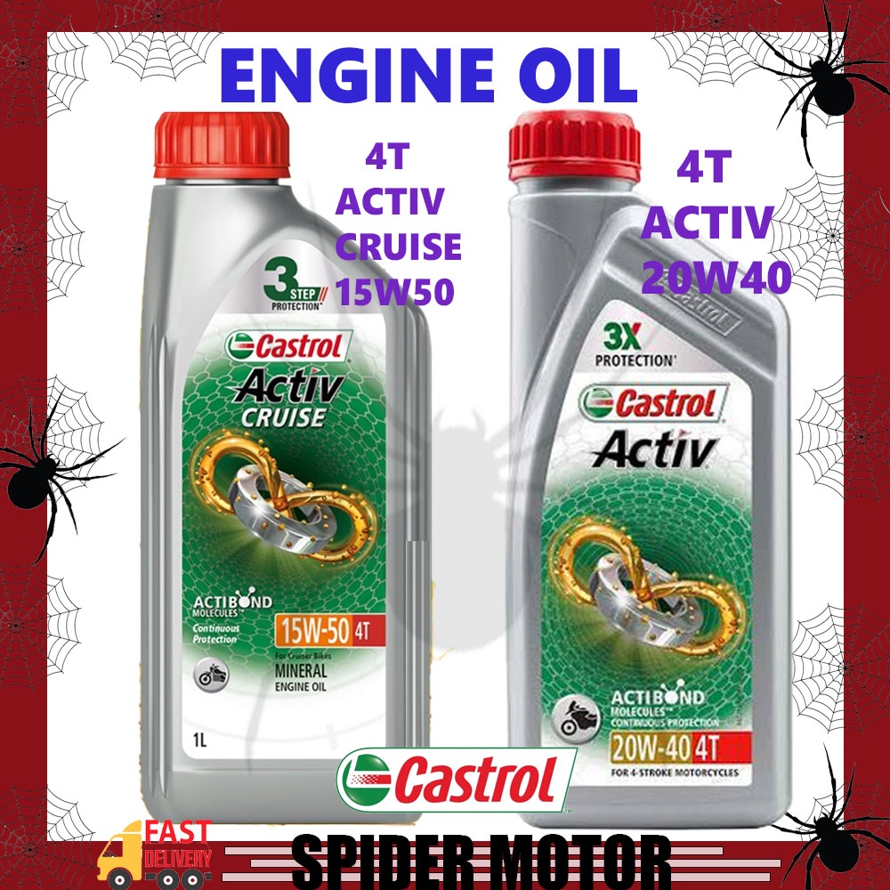 ENGINE OIL CASTROL ACTIV 20W40 4T 100% ORIGINAL GUARANTEED NEW PRODUCT ...