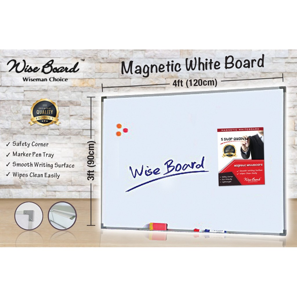 Magnetic Whiteboard (3ft X 4ft = 90cm X 120cm) | Shopee Malaysia