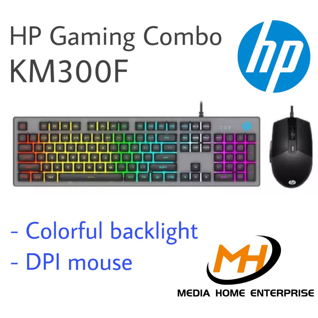 HP Gaming Wired Keyboard and Mouse Combo KM300F Colorful Backlight