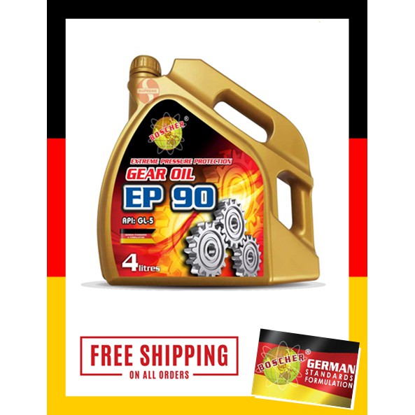 S2U Boscher Gear Oil Manual Transmission Oil EP 90 4Liter GL-5 Extreme Pressure Protection 4L Minyak Gear Manual