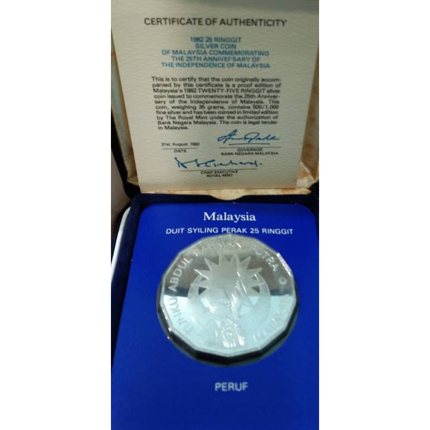 Duit Syiling Perak 25 Ringgit Malaysia Proof Coin Shopee Malaysia