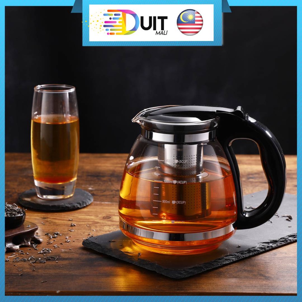 Duitmali Heat Resistance Glass Teapot Chinese Tea Pot Jug Teko Kaca Air Panas Murah 玻璃花茶壺