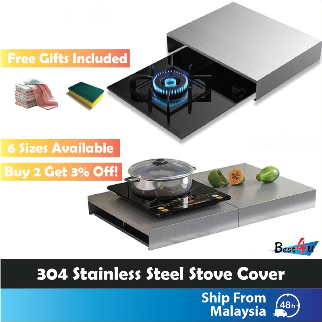 BEST4U Kitchen Stainless Steel Stove Cover | Induction Cooker Bracket | Gas Stove Cover Base | Kitchen Accessories