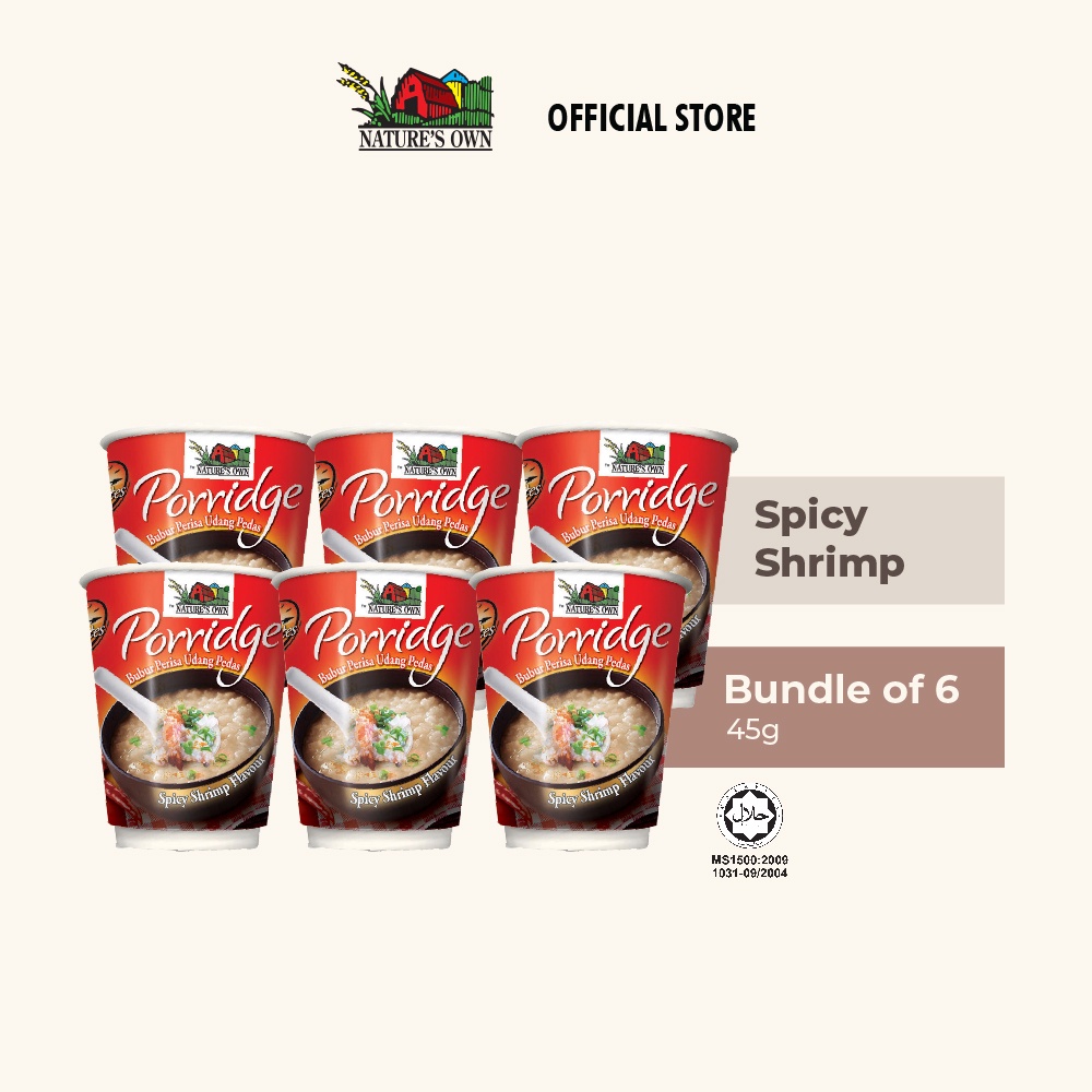 Nature’s Own Instant Cup Porridge Bundle - Spicy Shrimp (6 Pcs)