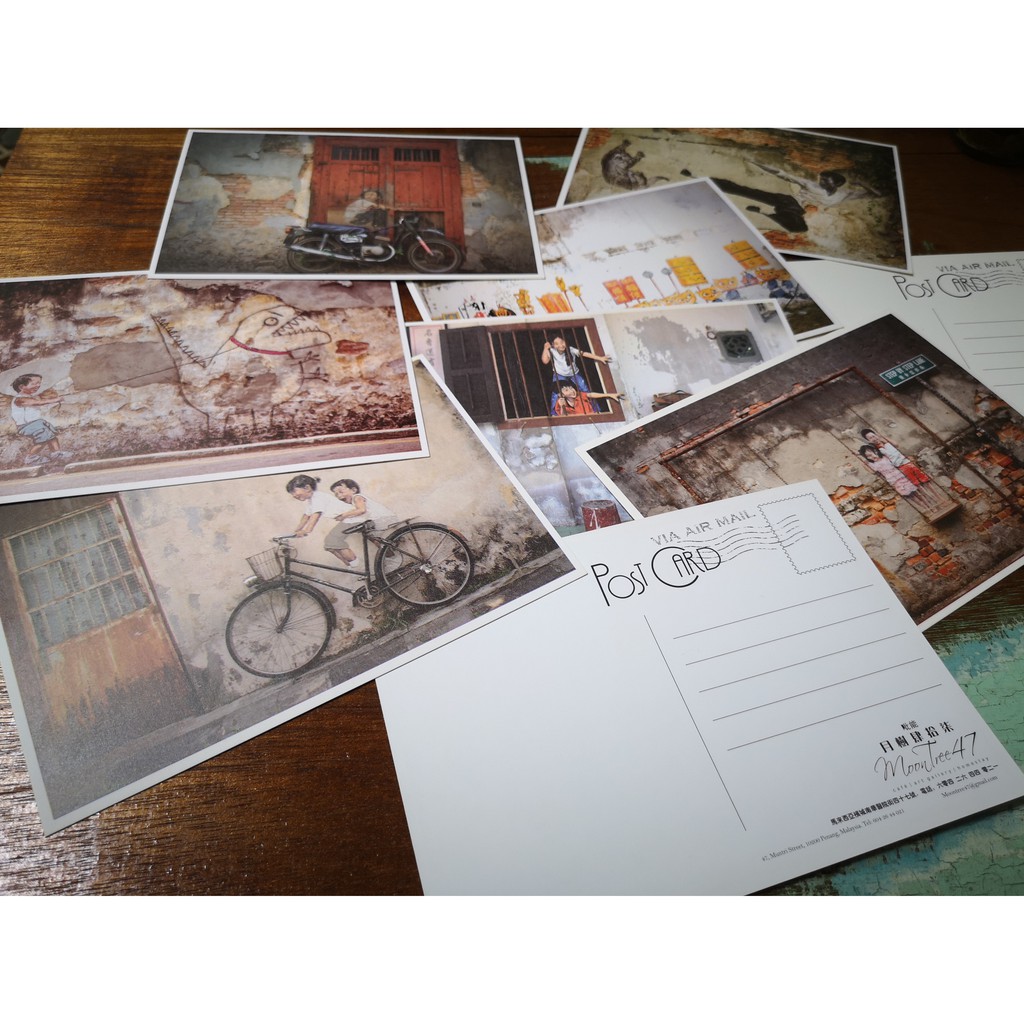 5Pcs Postcards Poskad Set / Street Art & Cultural Scenery Postcard Souvenir/ 壁画及文化景点明信片 （5 张装）