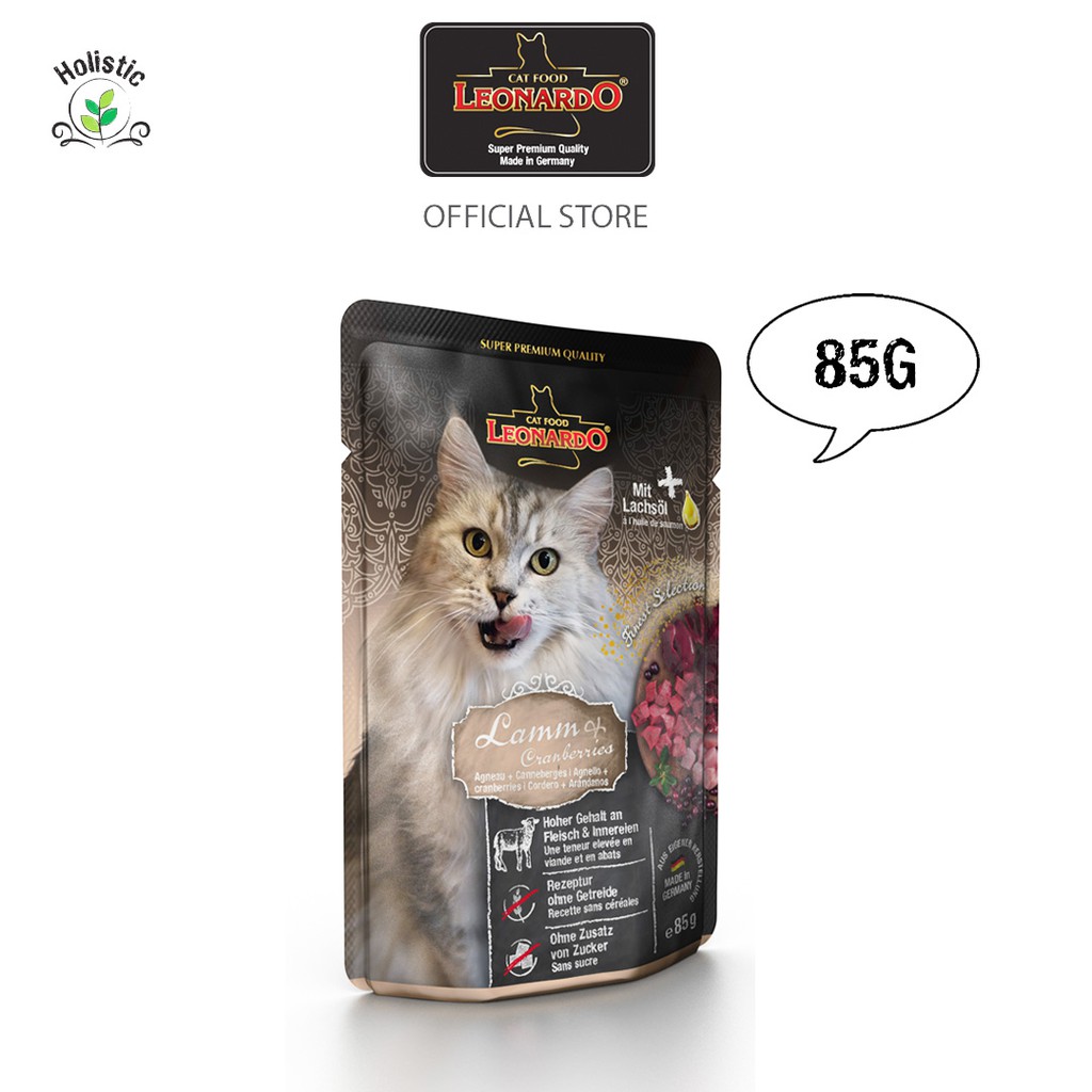 Leonardo Cat Food Lamb & Cranberries Wet Food Pouch (85G) Shopee