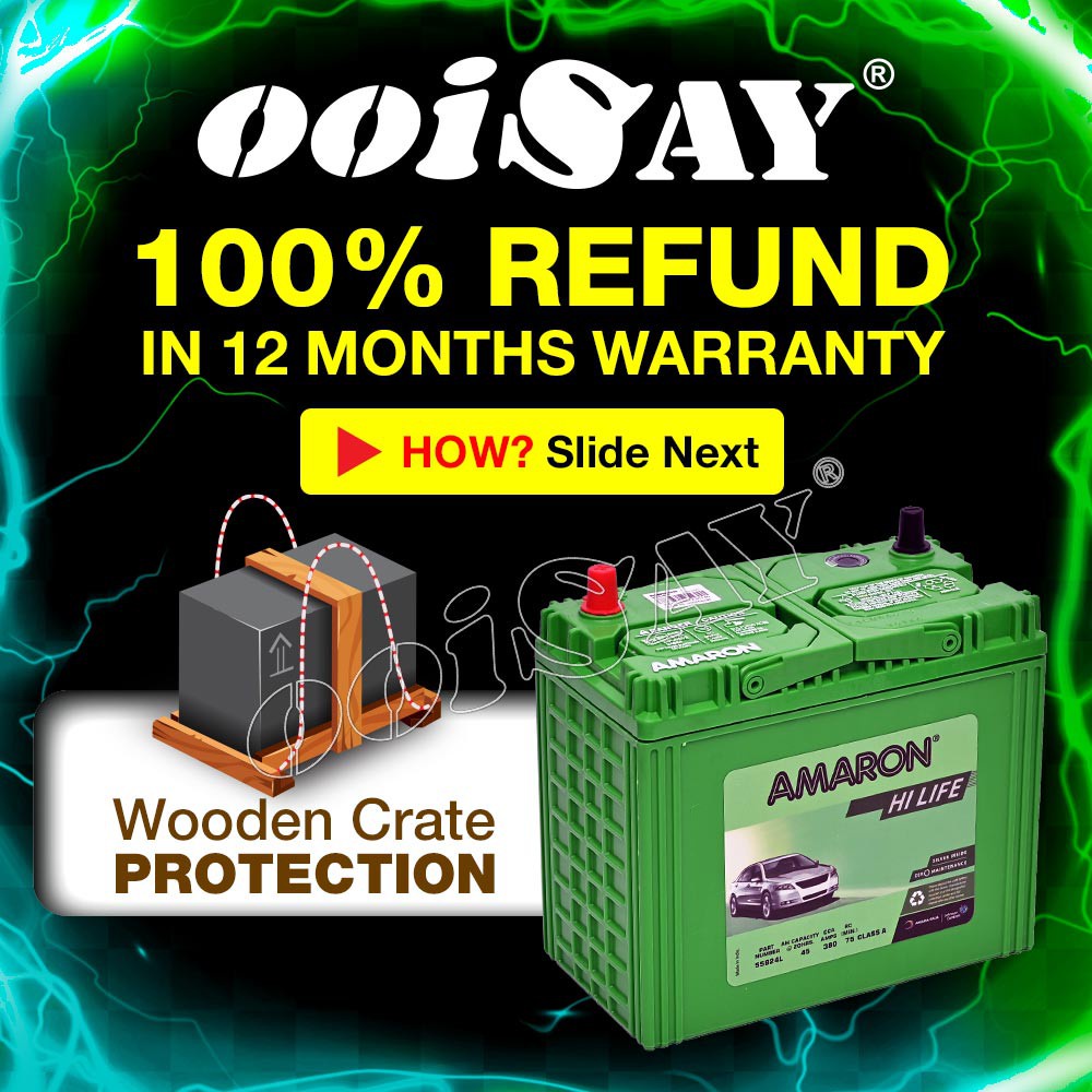 Amaron Hi Life Ns60l 55b24l 55b24ls Mf Car Battery Vios Altis Livina Latio Almera Civic Hr V Cr V Acco Shopee Malaysia