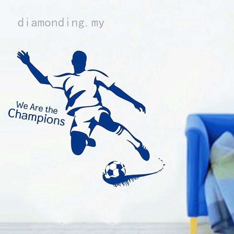 Soccer Football Wall Sticker We Are The Champion Sports Boy Bedroom Decor 1pc