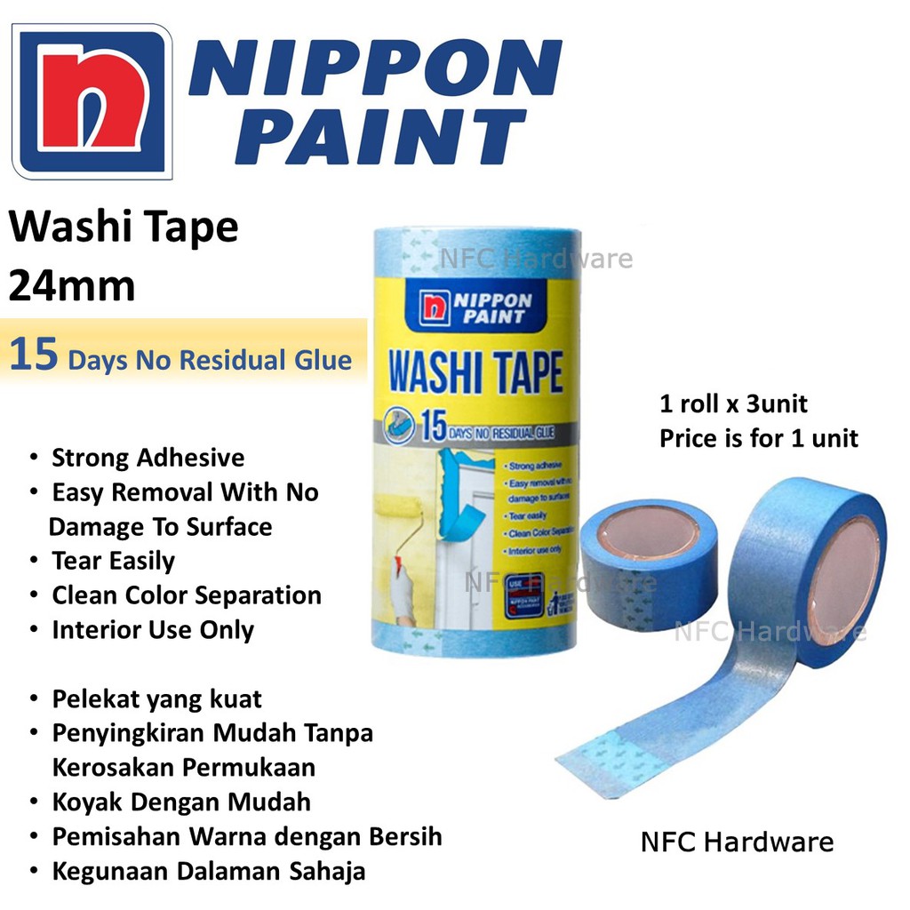 NIPPON Washi Tape 24mm X 15 meter (1 unit) Shopee Malaysia