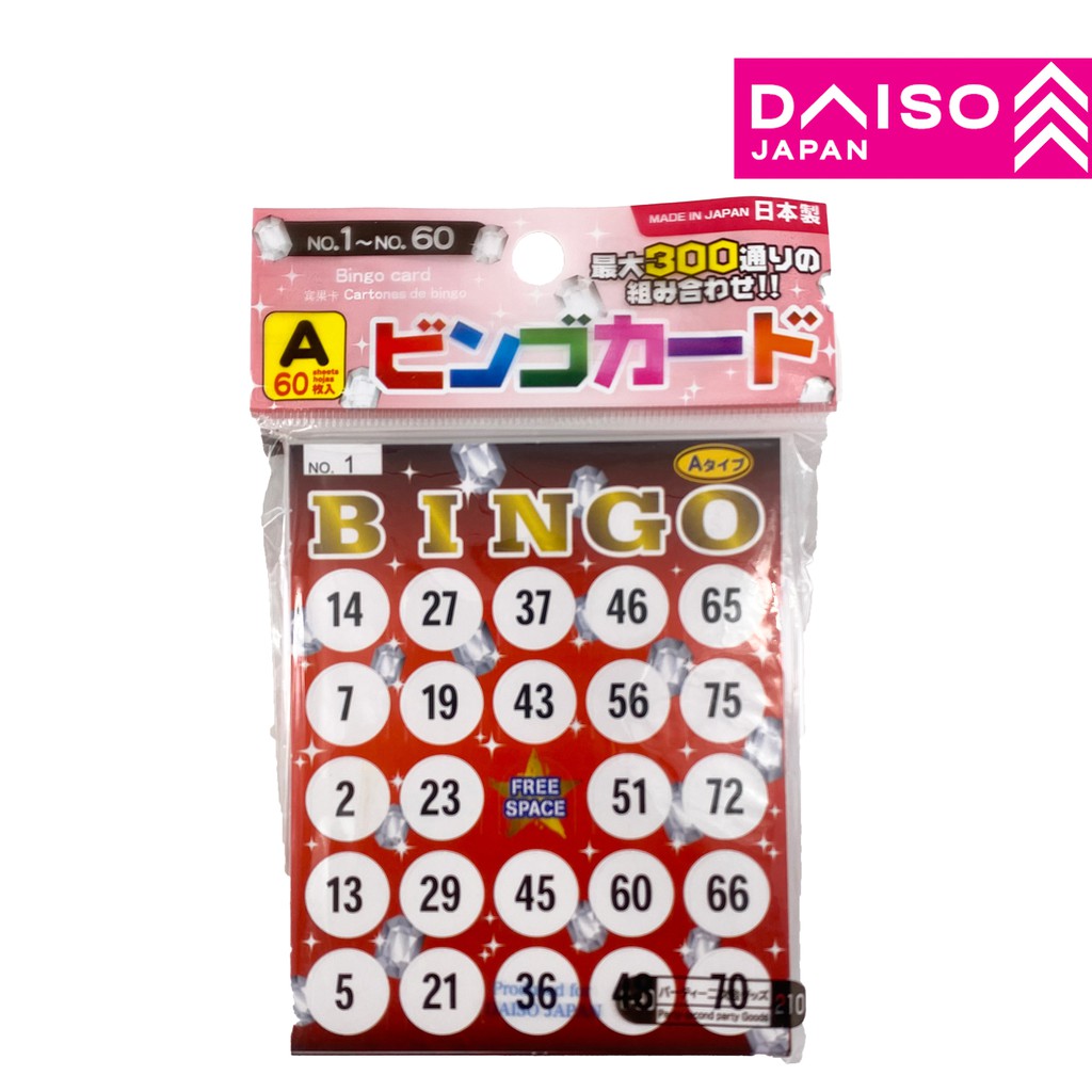 DAISO Bingo Card ( No. 1 no . 60 ) ( A ) Shopee Malaysia