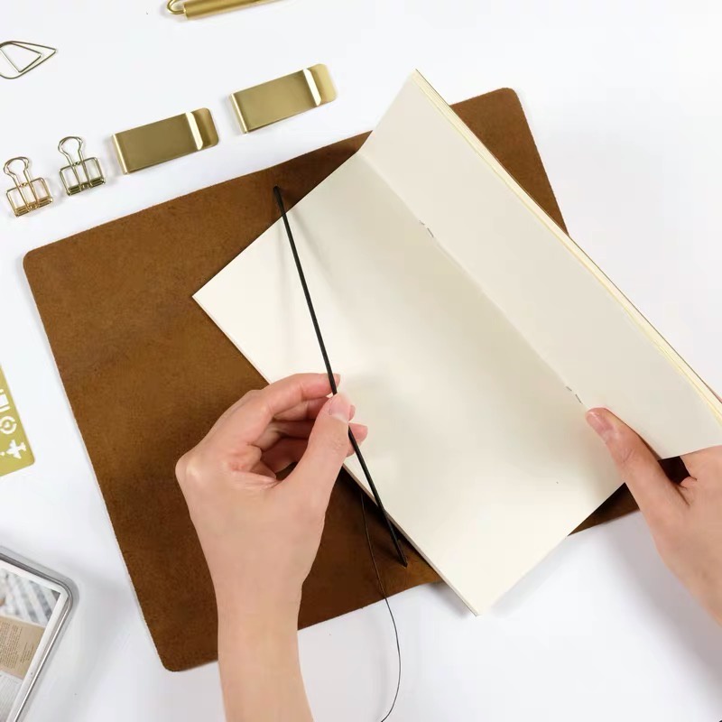 Elastic Bands Travelers Notebook (TN) Leather Journal Vintage Rubber Rope Inner Core Standard