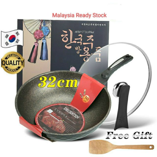 Korean Non-stick Frying Pan 30CM 32CM Big Size | Maifan Stone Korea