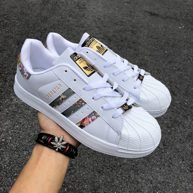 Adidas Superstar Floral Grey Men Women Shoes Sneakers Shopee Malaysia