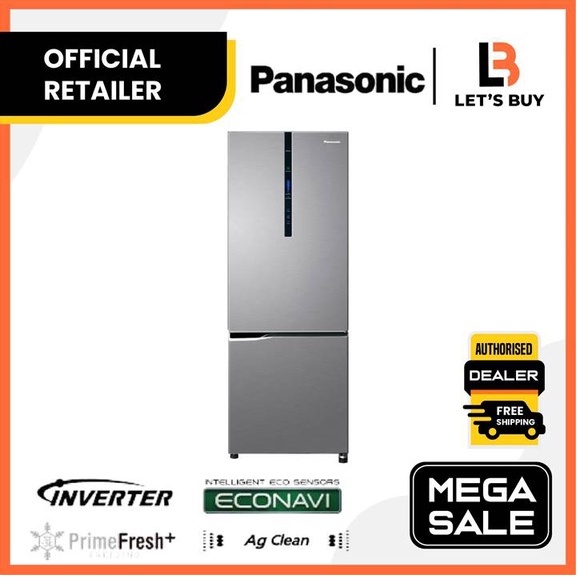 PANASONIC NRBV320XSMY 322L 2DOOR BOTTOM FREEZER FRIDGE/REFRIGERATOR