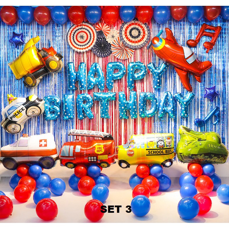 Transportation Theme Birthday Party Decoration Set Shopee Malaysia