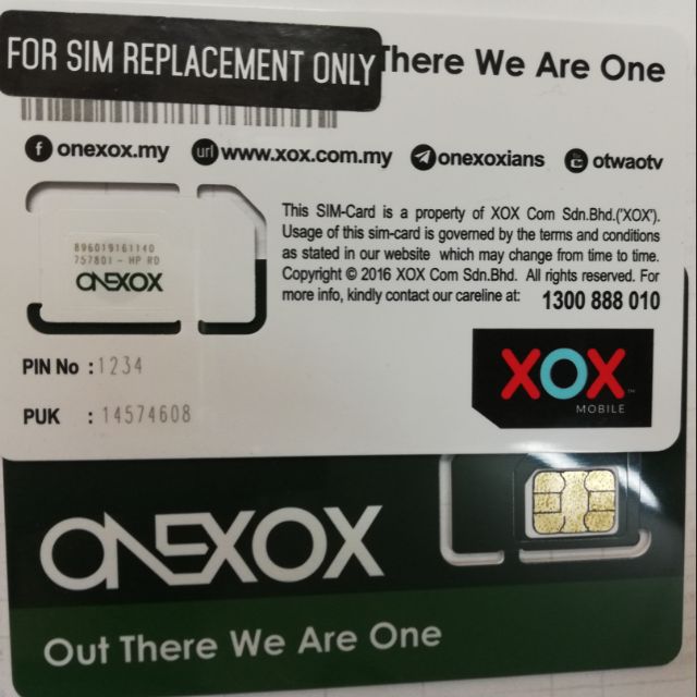 Xox Sim Replacement Card Shopee Malaysia