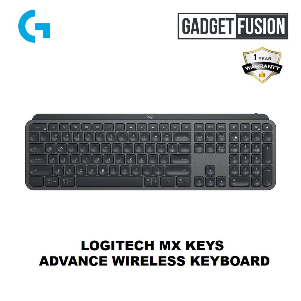 LOGITECH MX KEYS ADVANCED WIRELESS ILLUMINATED KEYBOARD / 1YW | Shopee ...