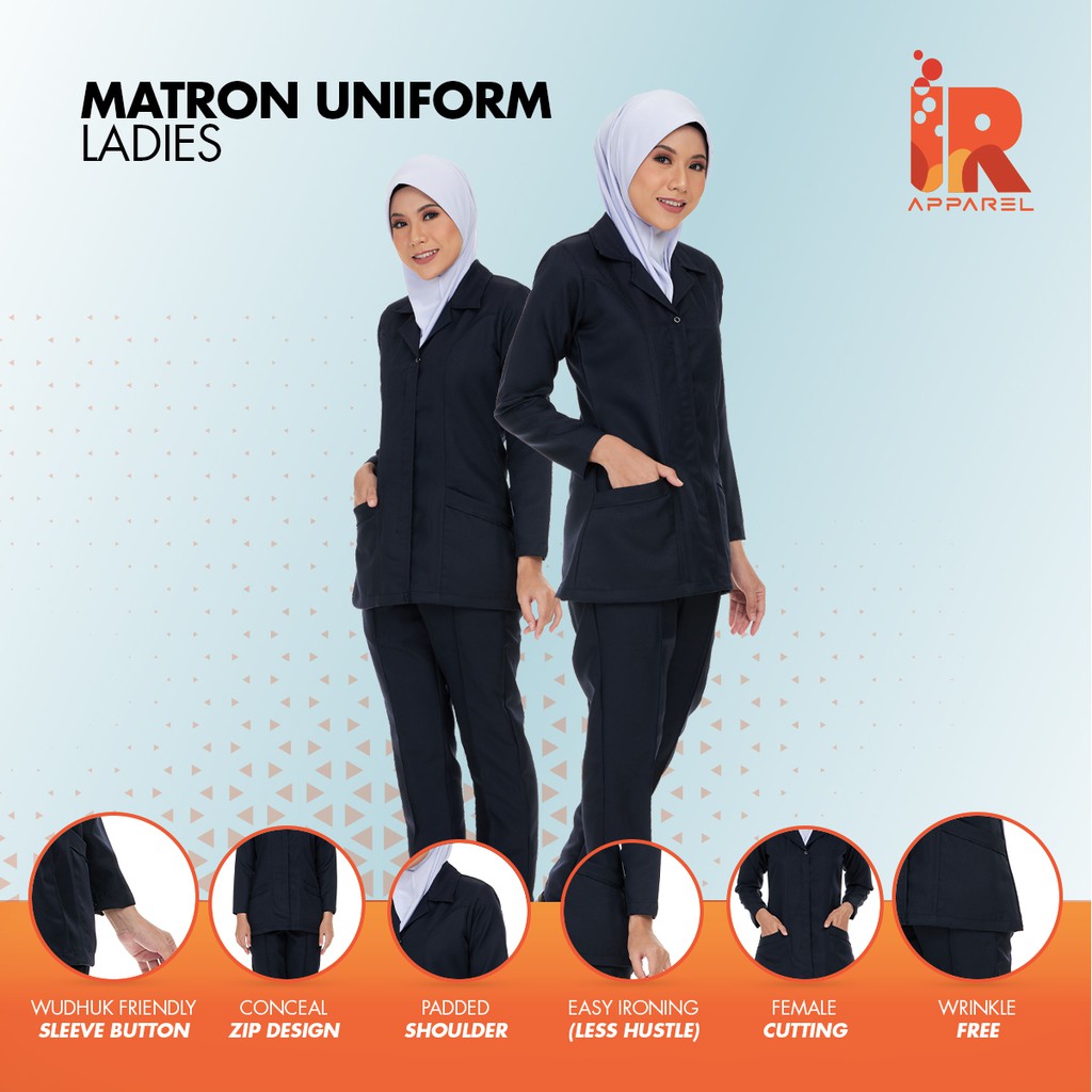 MATRON UNIFORM IR APPAREL (LONG SLEEVE) | Shopee Malaysia